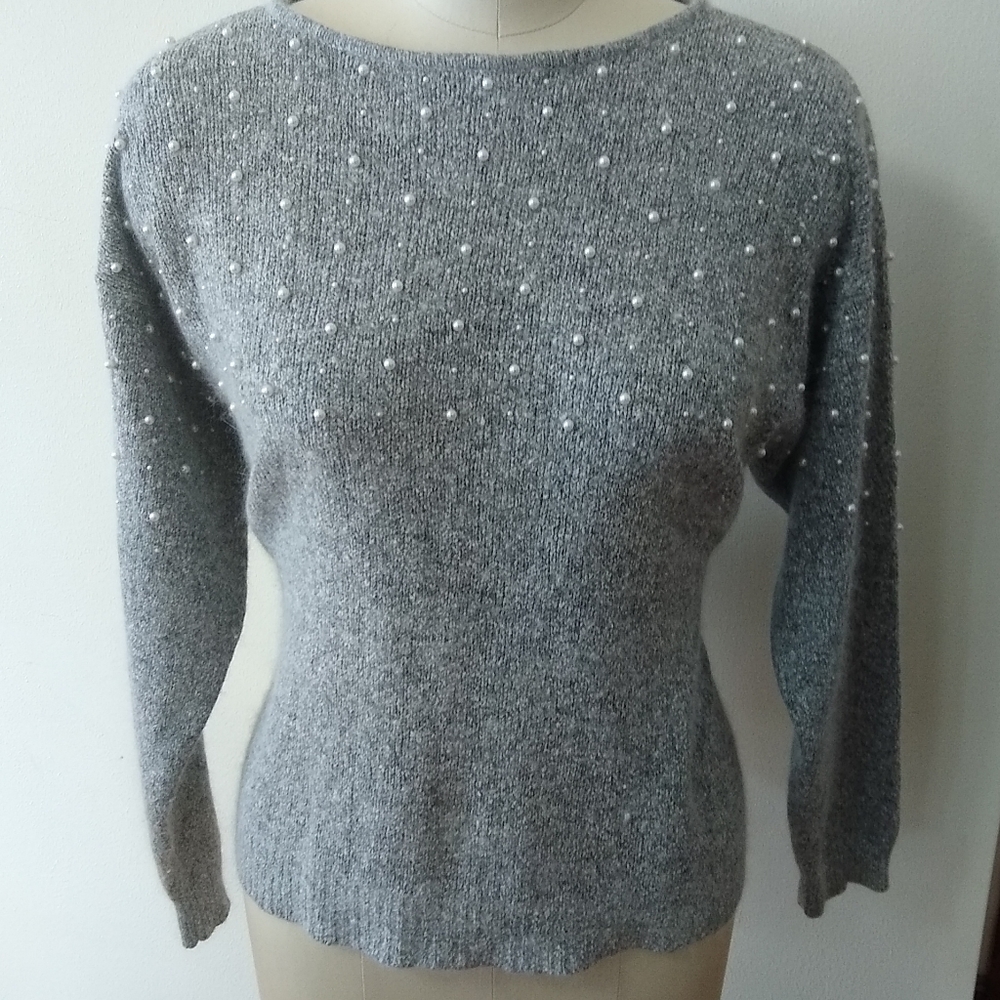 Vintage Silk and Angora Pearl Sweater